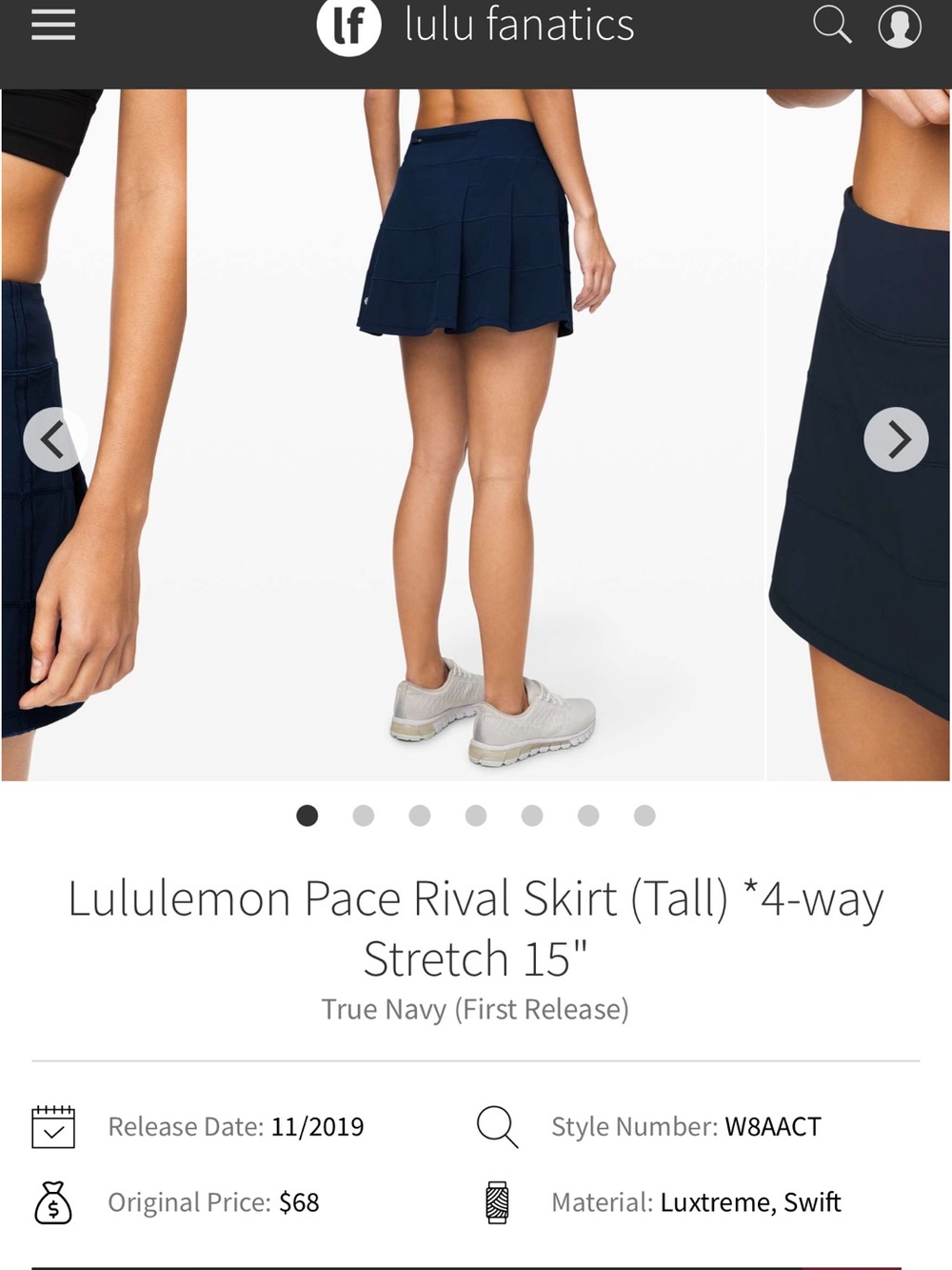 lululemon athletica Pace Rival Skirt - True Navy